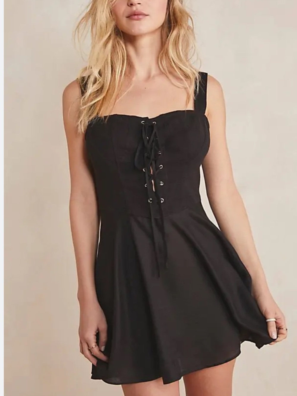 2/$25 Free People Not A Chance Corset Mini Slip Dress